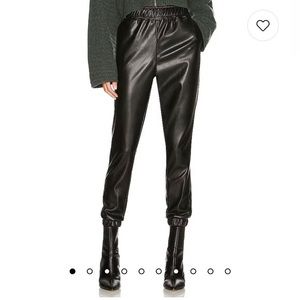 BB Dakota Faux Leather Black Joggers size small
